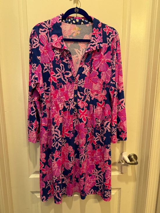 Lilly Pulitzer Dresses & Skirts - Lilly Pulitzer Long-Sleeved Midi Dress, Size XL
